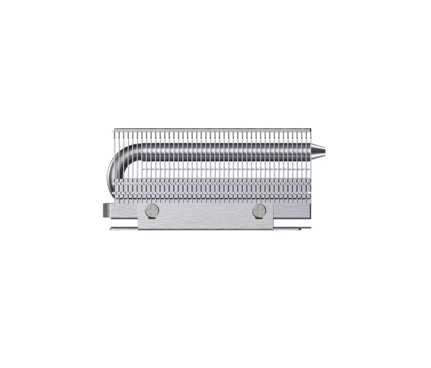 Metallic grill with a curved design on a white background