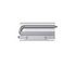 Metallic grill with a curved design on a white background