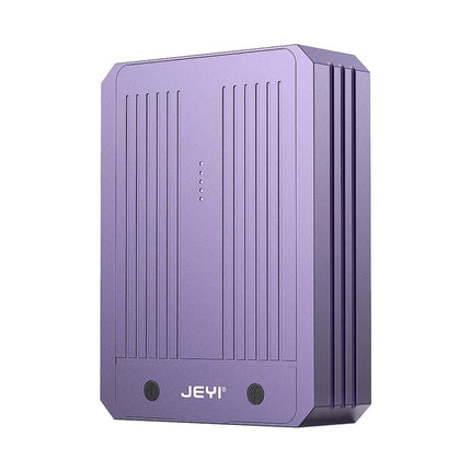 Violettes Elektronikgerät mit «Jeyi»-Branding vor weissem Hintergrund
